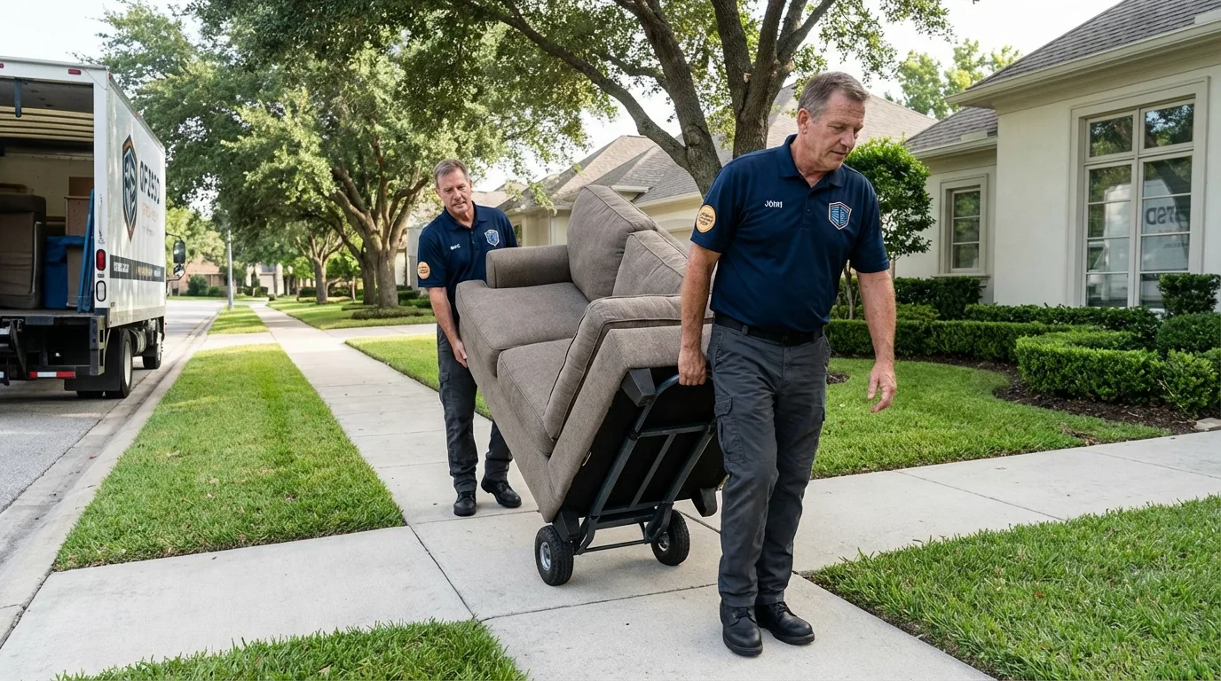 Local residential moving crew loading furniture in Sutter, CA