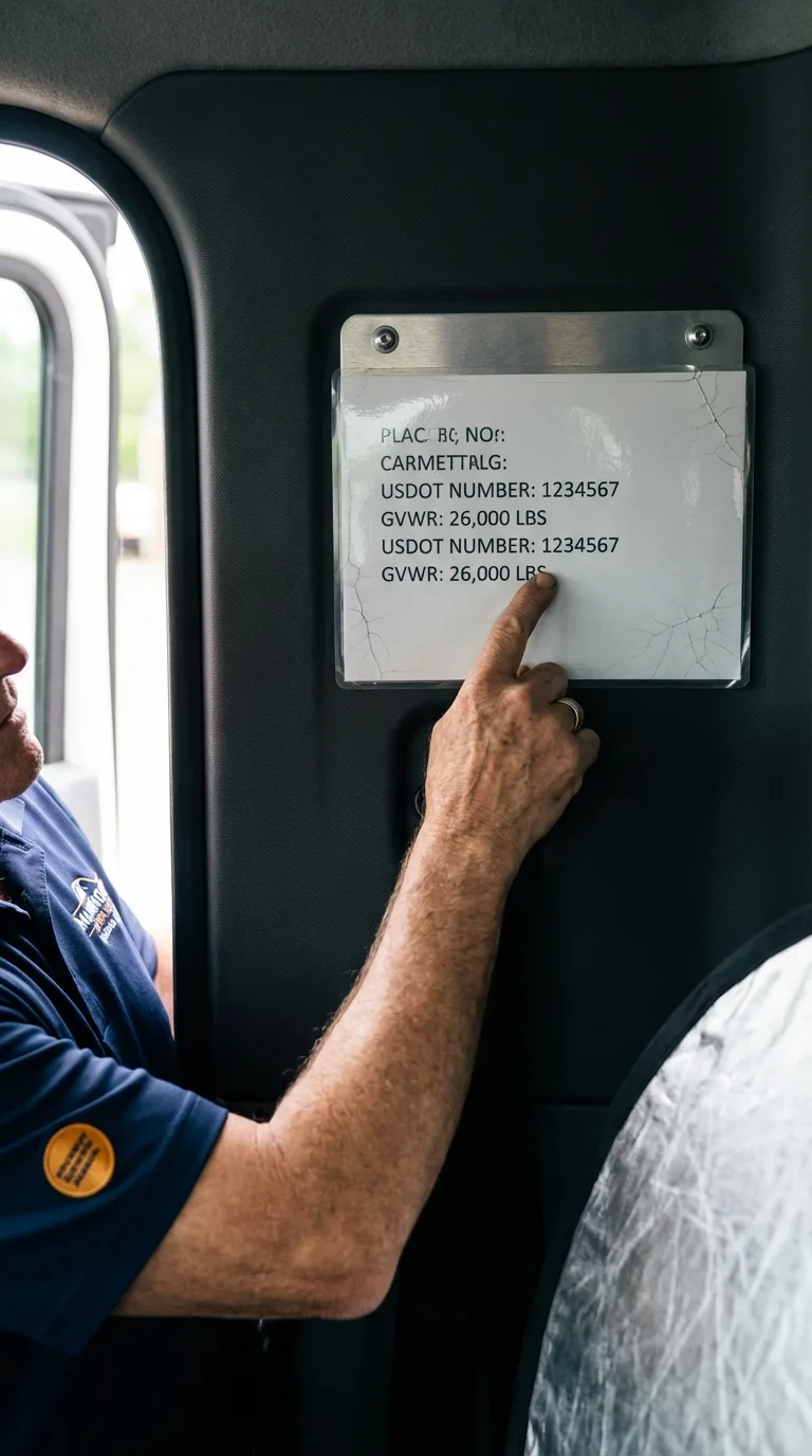 USDOT licensing placard verification in Sutter